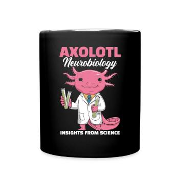 Axolotl Naturwissenschaftslehrer Mexikanischer Salamander - Tasse einfarbig - Schwarz - Vorne