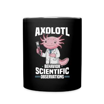 Axolotl Naturwissenschaftslehrer Mexikanischer Salamander - Tasse einfarbig - Schwarz - Vorne