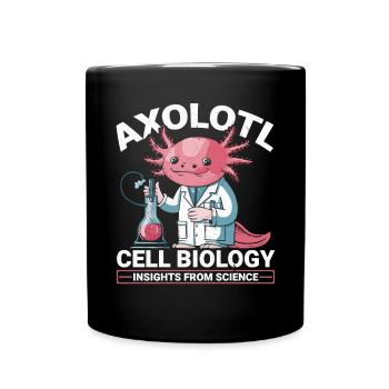 Axolotl Naturwissenschaftslehrer Mexikanischer Salamander - Tasse einfarbig - Schwarz - Vorne