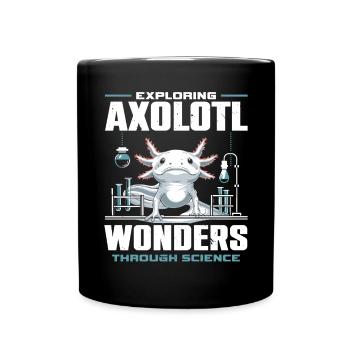 Axolotl Naturwissenschaftslehrer Mexikanischer Salamander - Tasse einfarbig - Schwarz - Vorne