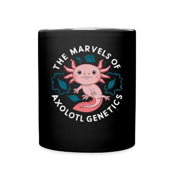 Axolotl Naturwissenschaftslehrer Mexikanischer Salamander - Tasse einfarbig - Schwarz - Vorne