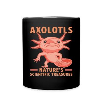 Axolotl Naturwissenschaftslehrer Mexikanischer Salamander - Tasse einfarbig - Schwarz - Vorne