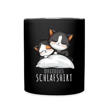 Cats Nightgown Official Sleep Shirt Cats - Full Colour Mug - black - Front