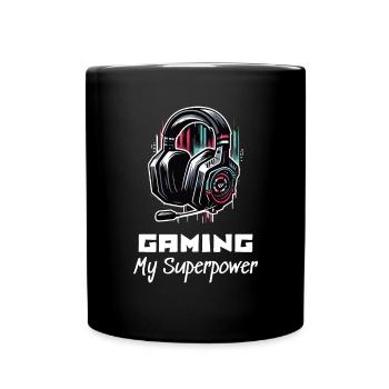 Gaming My Superpower Shirt Street Art Style - Tasse einfarbig - Schwarz - Vorne
