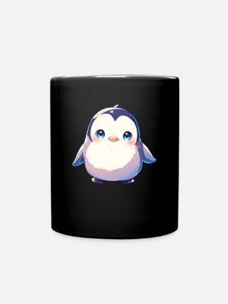 Pinguin Kawaii Pinguin Niedlich - Tasse einfarbig - Schwarz