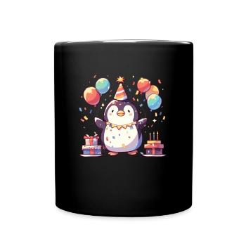 Pinguin Eisfischen Kawaii Pinguin Niedlich - Full Colour Mug - black - Front