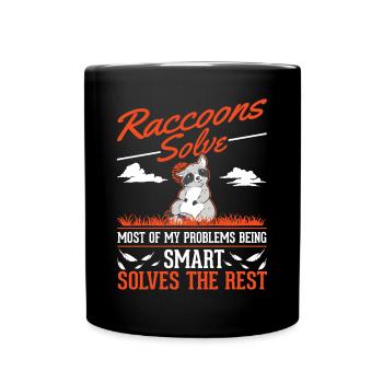Cadeau raton laveur Raton laveur - Mug uni - noir - Devant