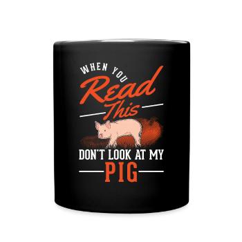 Cadeau de cochons fermier Piggy - Mug uni - noir - Devant