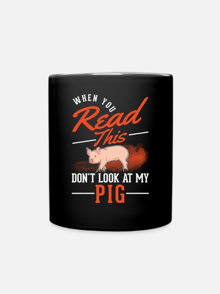 Cadeau de cochons fermier Piggy - Mug uni - noir