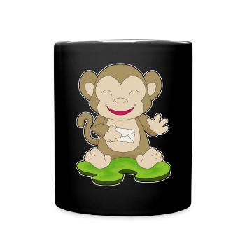Affe Brief - Tasse einfarbig - Schwarz - Vorne