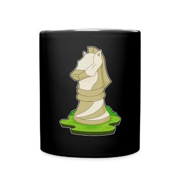 Schachfigur Springer Schach - Tasse einfarbig - Schwarz - Vorne