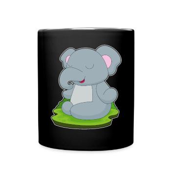 Elephant Yoga Fitness Meditation - Full Colour Mug - black - Front