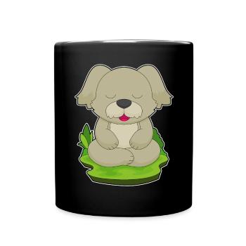 Hund Yoga Fitness Meditation - Tasse einfarbig - Schwarz - Vorne