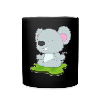 Mouse Yoga Fitness Meditation - Full Colour Mug - black - Front