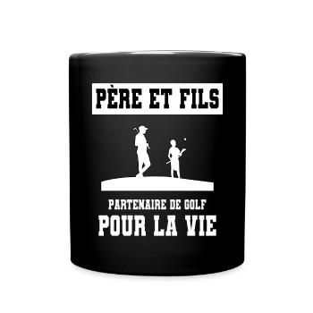 Golf Vater und Sohn Duo Mann Papa Golfer - Tasse einfarbig - Schwarz - Vorne