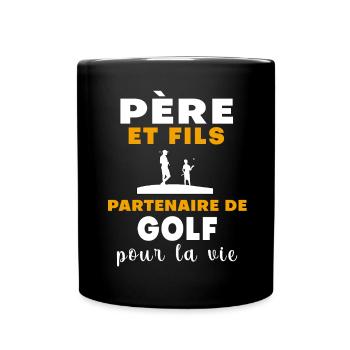 Golf Vater und Sohn Papa Golfer - Tasse einfarbig - Schwarz - Vorne