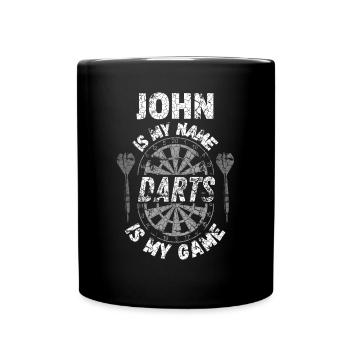 T-shirt de fléchettes personnalisé pour John - Mug uni - noir - Devant
