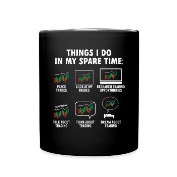 Trading Crypto Stock Market Investor Day Trader - Full Colour Mug - black - Front
