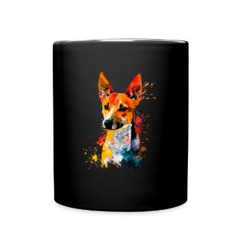 basenji dog, vintage basenji - Tasse einfarbig - Schwarz - Vorne