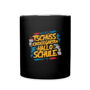 Goodbye Kindergarten Hello School Enrollment - Full Colour Mug - black - Front
