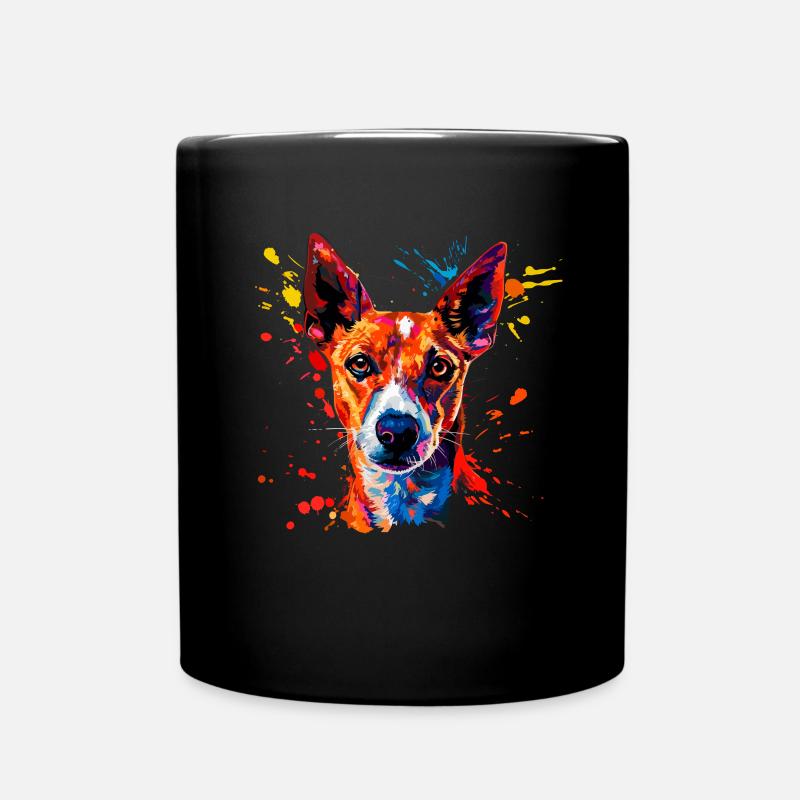 basenji dog, vintage basenji - Tasse einfarbig - Schwarz