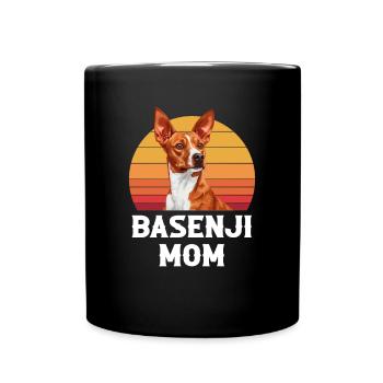 basenji mom, basenji - Tasse einfarbig - Schwarz - Vorne