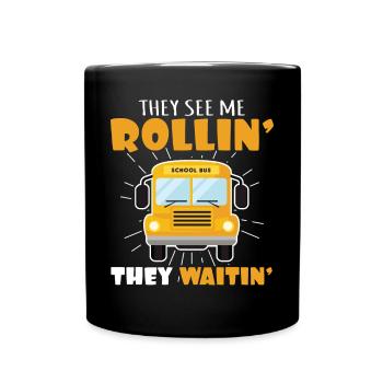 lustiges Busfahrer Schulbusfahrer Spruch Geschenk - Tasse einfarbig - Schwarz - Vorne