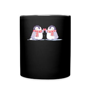 Pingouin Couple Kawaii Pingouin Mignon - Mug uni - noir - Devant
