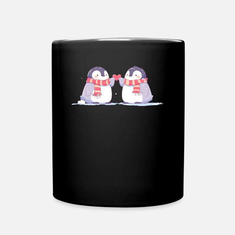 Pinguin Pärchen Kawaii Pinguin Niedlich - Tasse einfarbig - Schwarz