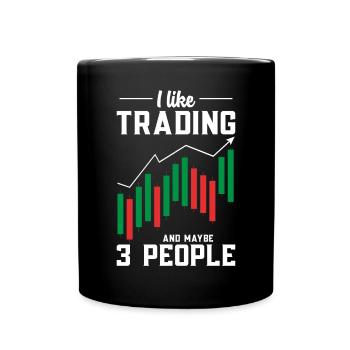 Trading Crypto Stock Market Investor Day Trader - Full Colour Mug - black - Front