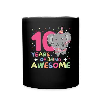 Éléphant pour les enfants de 10 ans - Mug uni - noir - Devant