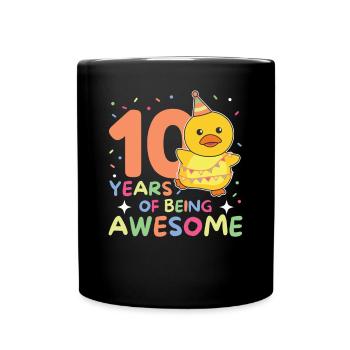 Canard pour les 10 ans enfants de dix ans - Mug uni - noir - Devant