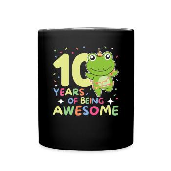 Grenouille pour ses 10 ans Enfants de dix ans - Mug uni - noir - Devant