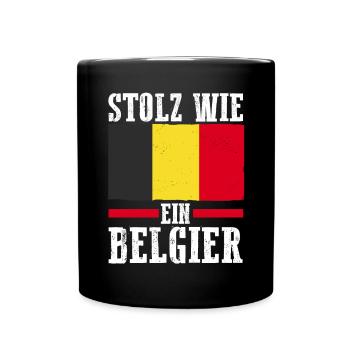 Belgier Belgisch Belgien - Tasse einfarbig - Schwarz - Vorne