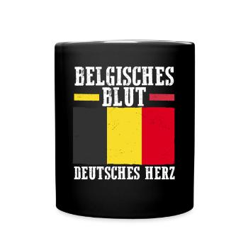 Belgian Belgian German Heart Belgium - Full Colour Mug - black - Front