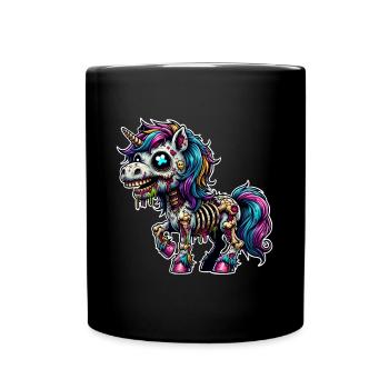 Einhorn Zombie - Tasse einfarbig - Schwarz - Vorne
