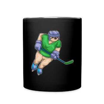 Faultier Eishockey Eishockeyschläger - Tasse einfarbig - Schwarz - Vorne