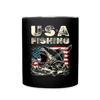 USA Pêche Vintage Monster Shark - Mug uni - noir - Devant