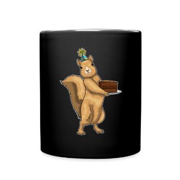 Gâteau d’anniversaire écureuil - Mug uni - noir - Devant