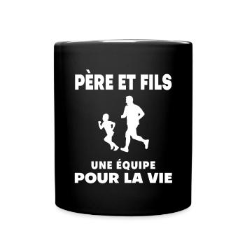 Running father and son duo man partner dad - Full Colour Mug - black - Front