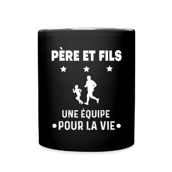 Running father son partner man dad runner - Full Colour Mug - black - Front