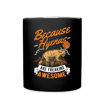 Hyäne Geschenk Erdwolf Hyena - Tasse einfarbig - Schwarz - Vorne