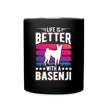 La vie est meilleure avec un Basenji - Mug uni - noir - Devant