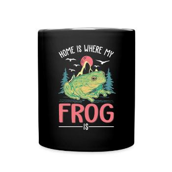 La maison est là où se trouve ma grenouille - Mug uni - noir - Devant