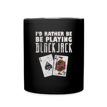 Black Jack Blackjack Kartenspiel Casino Geschenk - Tasse einfarbig - Schwarz - Vorne