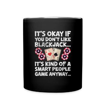 Black Jack Blackjack Kartenspiel Casino Geschenk - Tasse einfarbig - Schwarz - Vorne