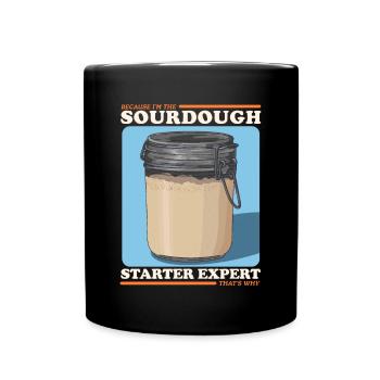 Sourdough Starter Expert Gift - Full Colour Mug - black - Front