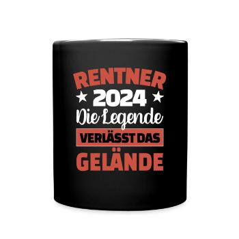 Rentner 2024 Ruhestand Abschied Rente - Tasse einfarbig - Schwarz - Vorne
