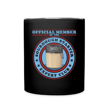 Sourdough Starter | Sourdough Bread Baking Gift - Full Colour Mug - black - Front