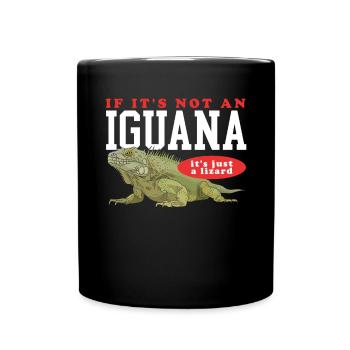 Leguan Reptilien Leguane Eidechse Geschenk - Tasse einfarbig - Schwarz - Vorne